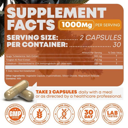 FLAVEO Turkesterone & Tongkat Ali Supplement - 1000mg